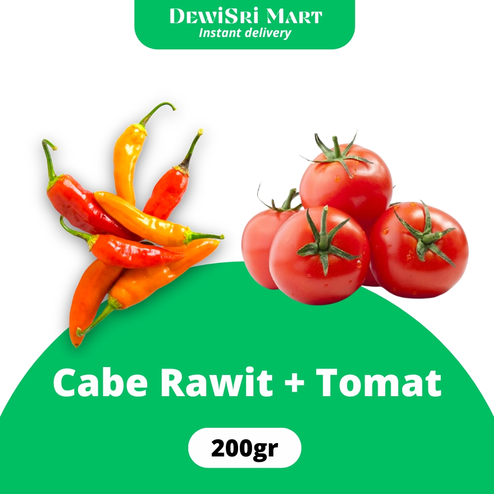 Jual Cabe Rawit + Tomat 200gr Dewi Sri Mart Shopee