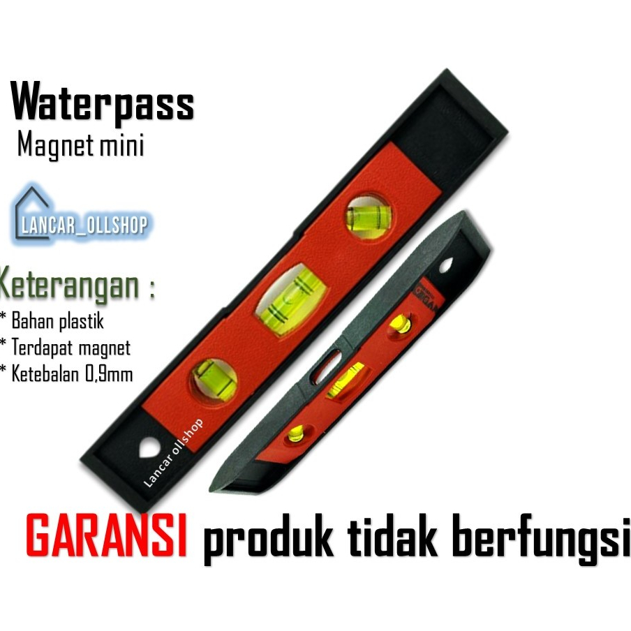 Jual Waterpass Mini/Waterpas 9 inch/ Waterpass pvc MAGNET mini 9 inch ...