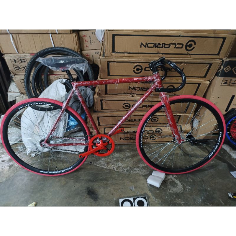 Jual sepeda fixie 700c batangan lokal besi stang balap rem terpedo