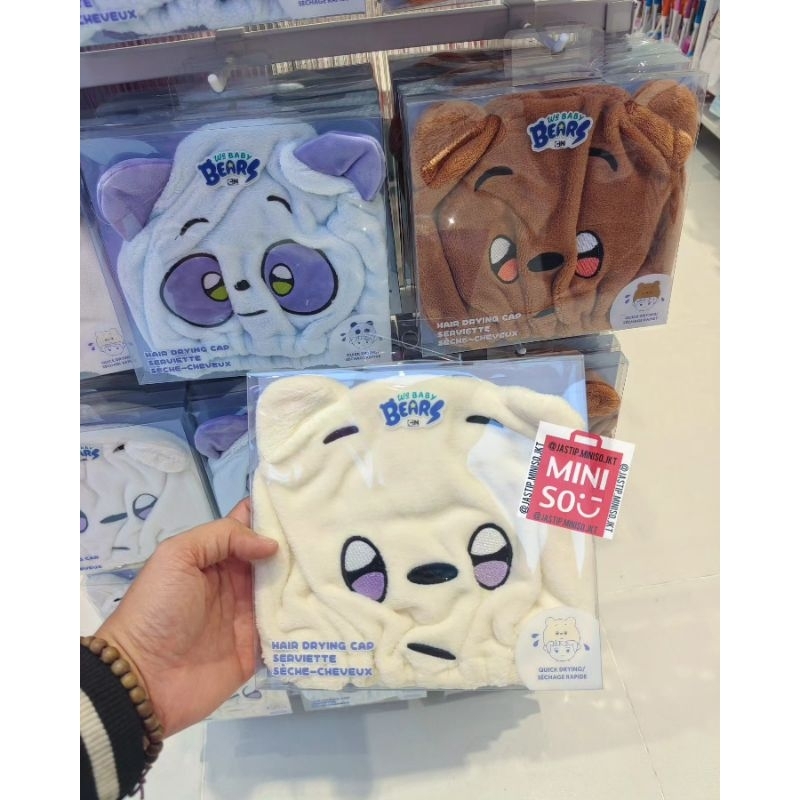 Jual MINISO 🆕 Hair Drying Cap WE BABY BEARS Collection for Kids ...