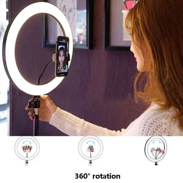 Aceh Lampu Tripod Ring Light LED 26Cm 10Inch Ringlight Selfie 3 Mode 26 Cm Live Streaming Vlog