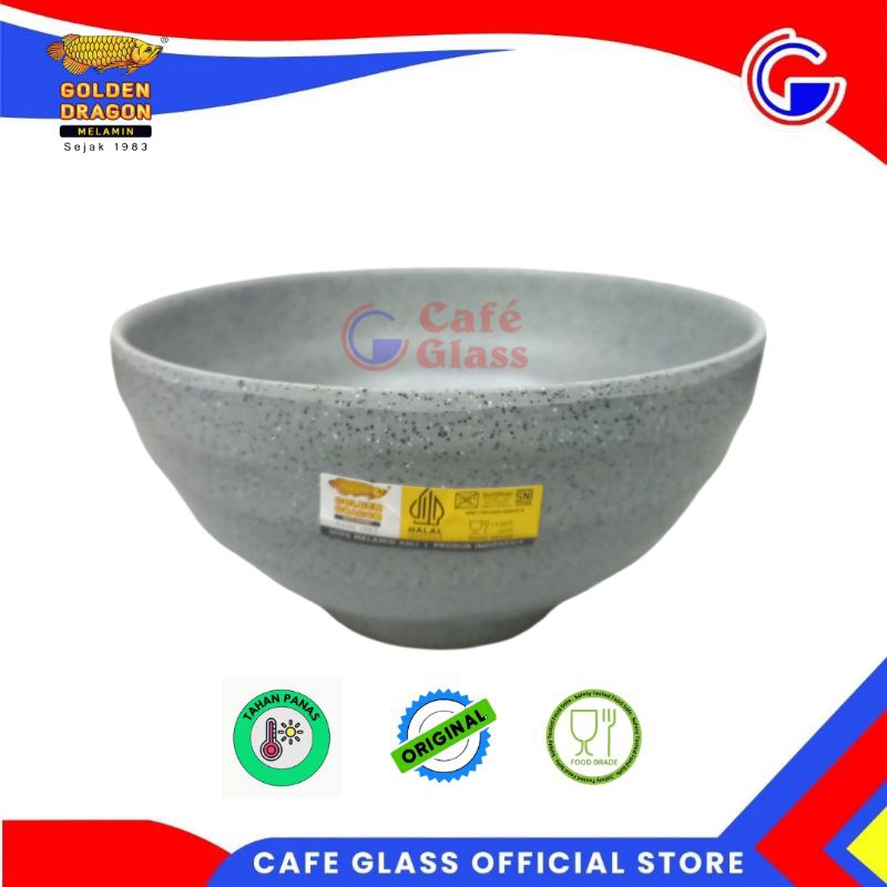 Mangkok Melamin Set Batu - Mangkok Kuah 6" - Golden Dragon