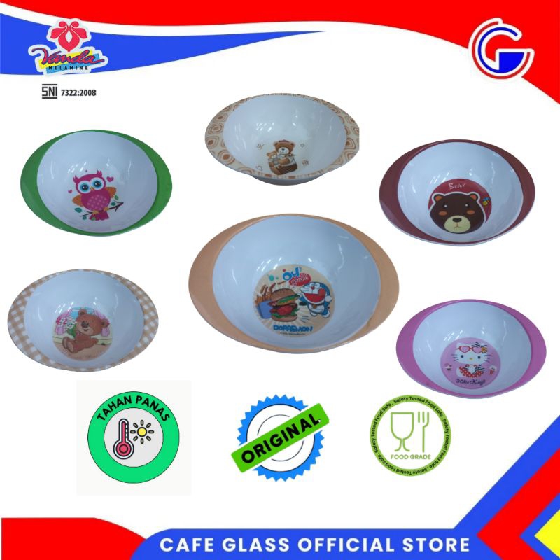Mangkok Bayi Melamin 4.75 Vanda / Mangkok Mpasi Karakter 4.75 / Mangkok Bubur Oval