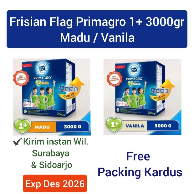Jual Frisian Flag Primagro 1+ 2000gr 3000gr Rasa Madu/Vanila | Shopee ...
