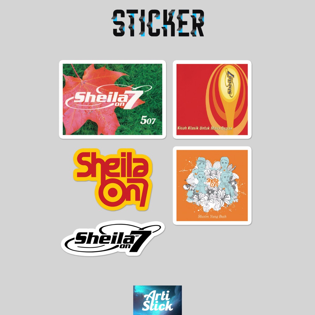 Jual (5 PCS) Sticker Pack Band Series SHEILA ON 7 | Vinyl Laminasi anti ...
