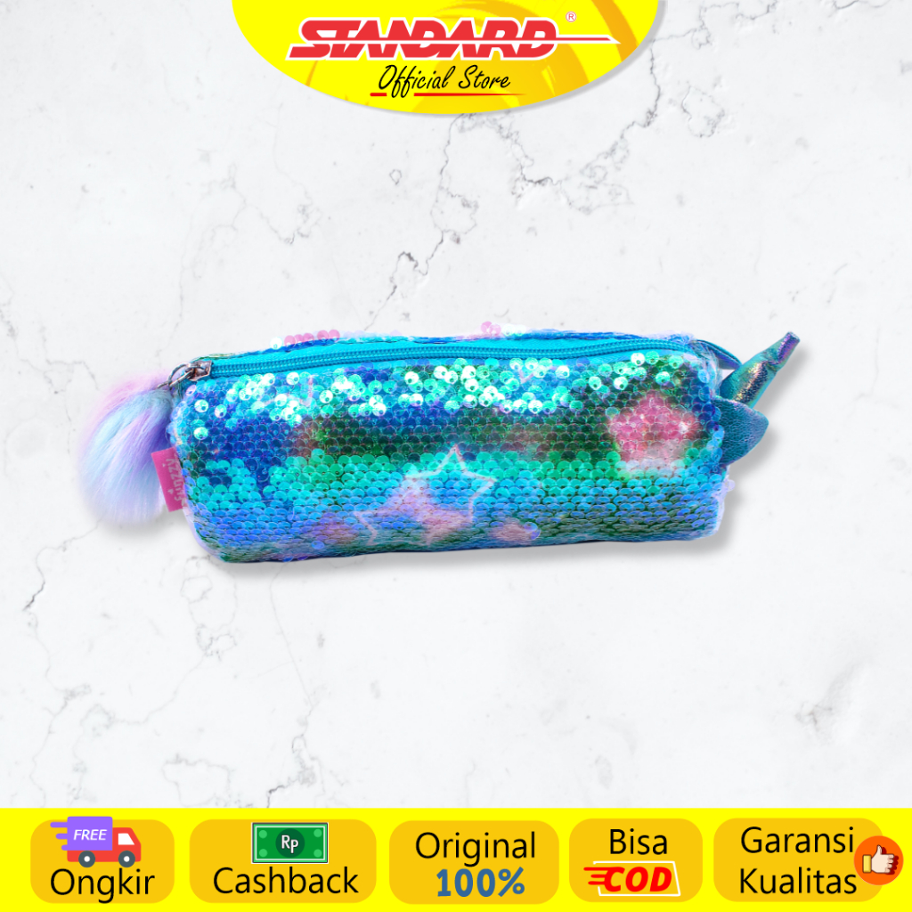 Standard - Funzzy Pencil Case Unicorn Glitter ( Tempat Pensil / Tempat Alat Tulis / Puplen / Pencil / HP / Uang / Pencase ) (3)