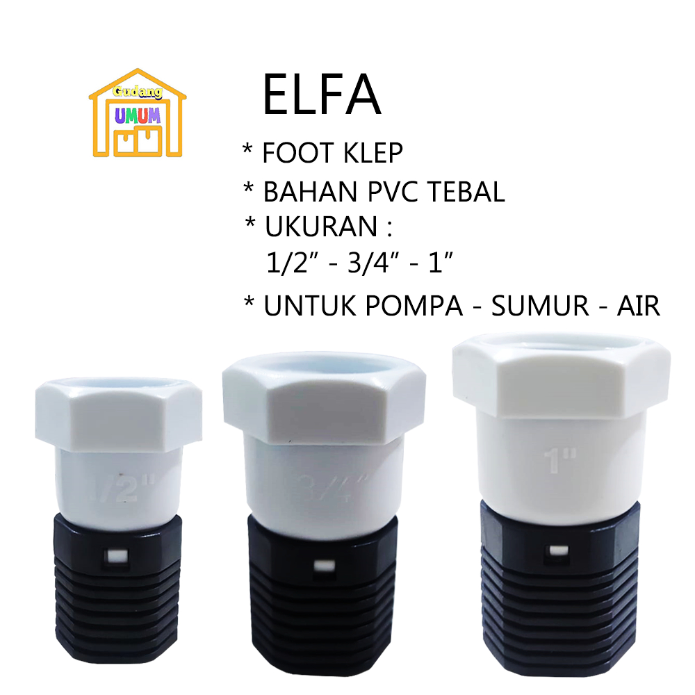 Jual Foot Klep PVC 1/2