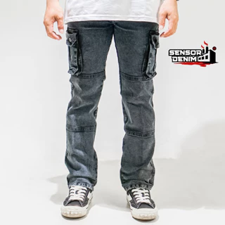 SENSORLINE - CARGO JEANS STRETCH PANJANG PRIA UNISEX STYLE