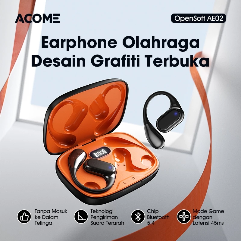 ACOME OpenSoft AE02 OWS Open Ear True Wireless Earbuds Bluetooth 5.4 Earphone IPX4 Waterproof Support Gaming Original