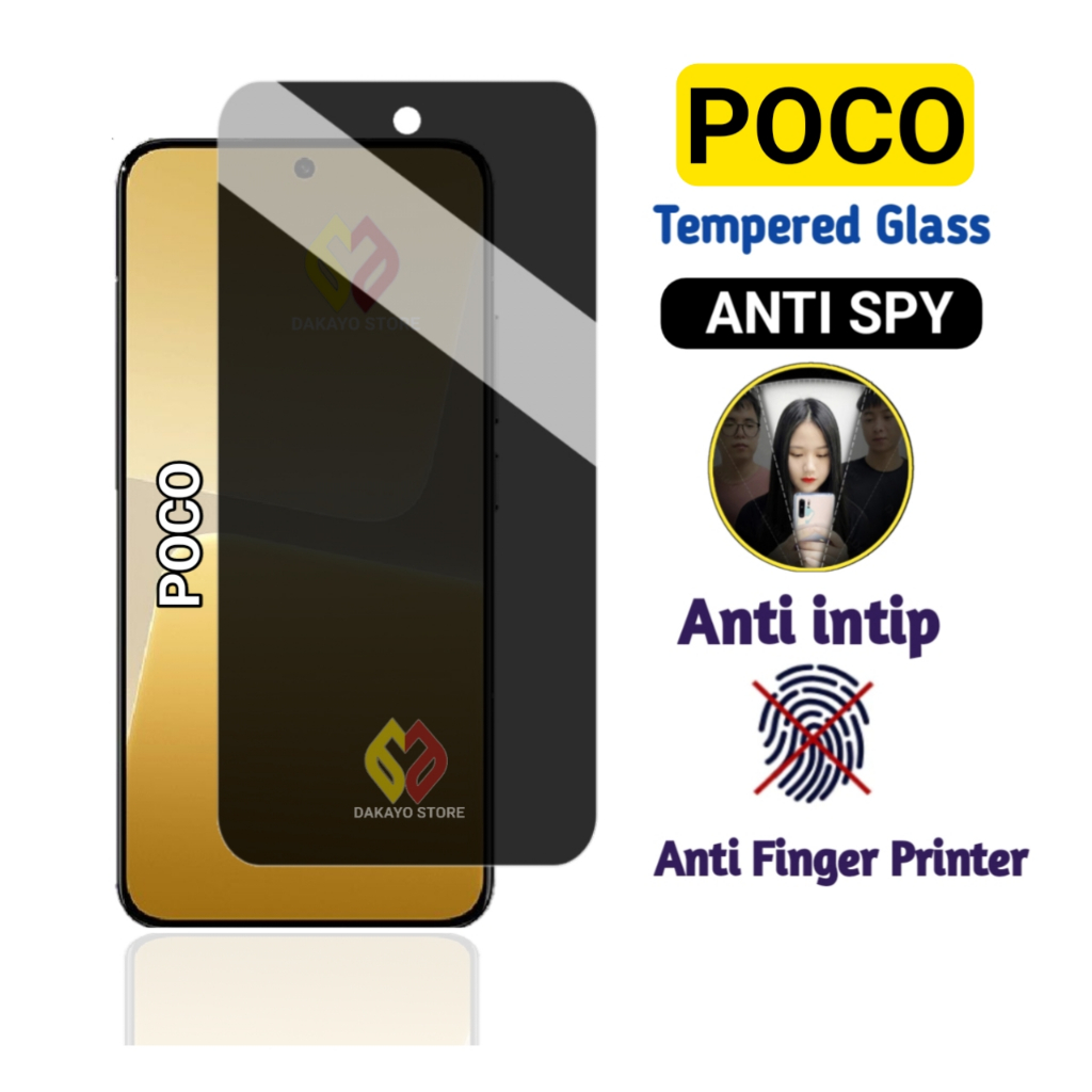 Jual Tempered Glass Anti Spy Poco F5 F5 Pro F4 F3 F3 5G F3 GT F2