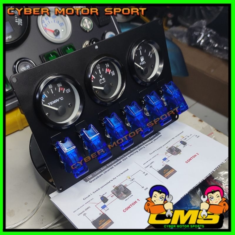 Jual Indikator mobil Temperature plus fuel meter universal ampere ...