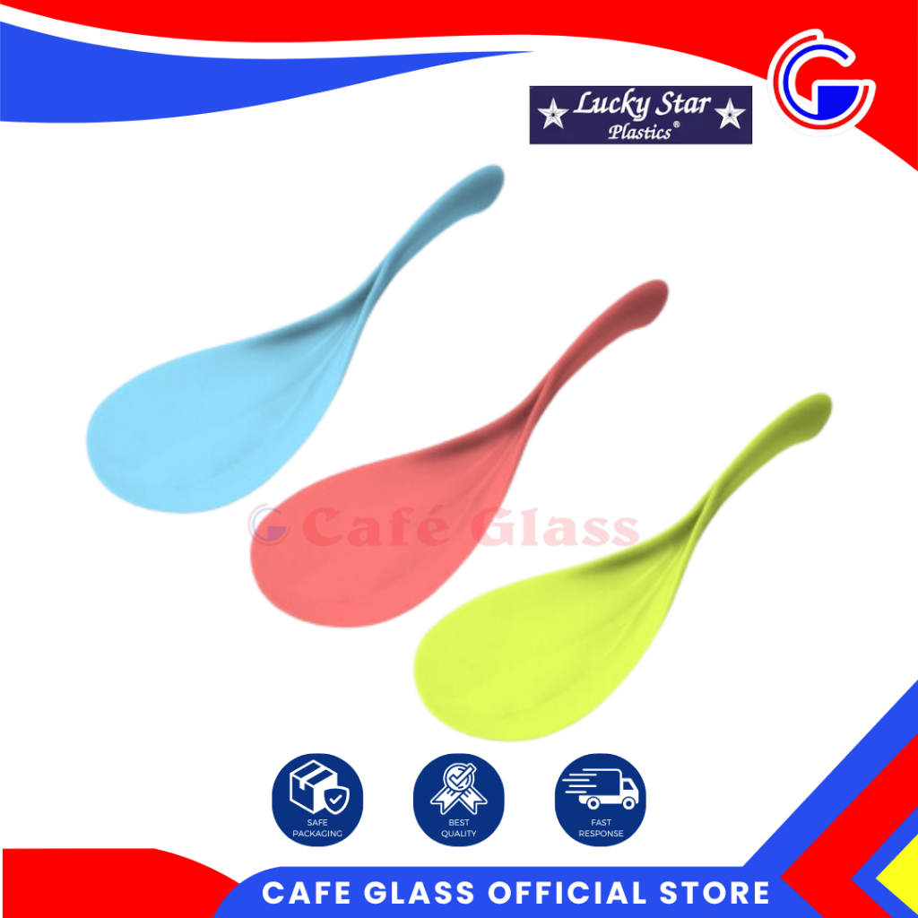 Centong Nasi Anti Lengket - Sendok Nasi Plastik Murah Dapur Warung Isi 3 Pcs - Lucky Star 1106