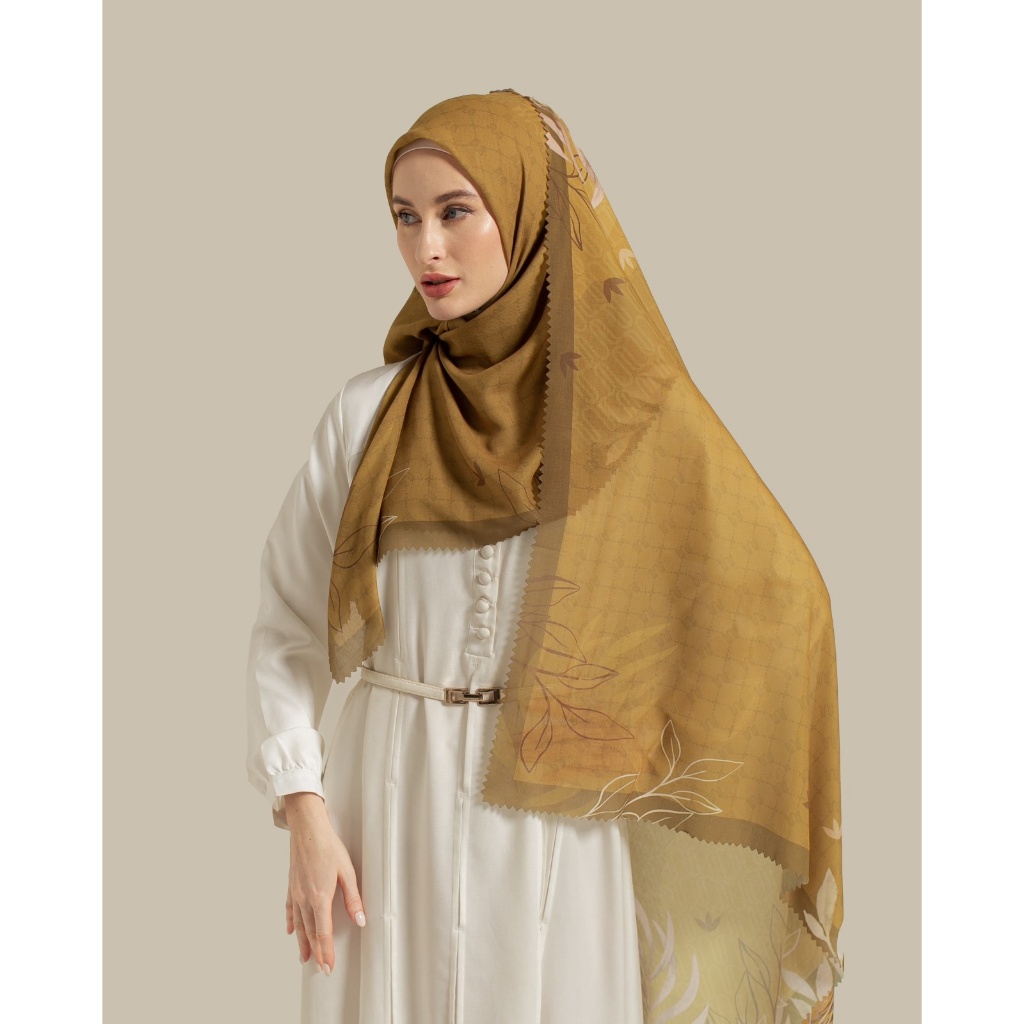 Wulang Narawangsa Hijab Segi Empat Gold Aurum 1 Kerudung Segi Empat Hijab Motif Segi Empat Hijab Voal Premium