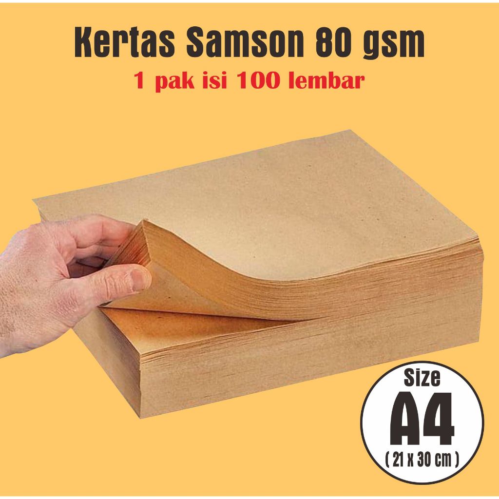 Jual ( 100 Lembar ) Kertas Samson ukuran A4 & F4 80 gsm / Kertas Samson ...