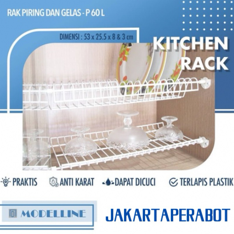 Jual Rak piring gelas gantung Modelline P 60 L | Shopee Indonesia