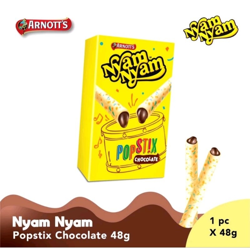 Jual NYAM NYAM Popstix Chocolate 48Gr | Shopee Indonesia