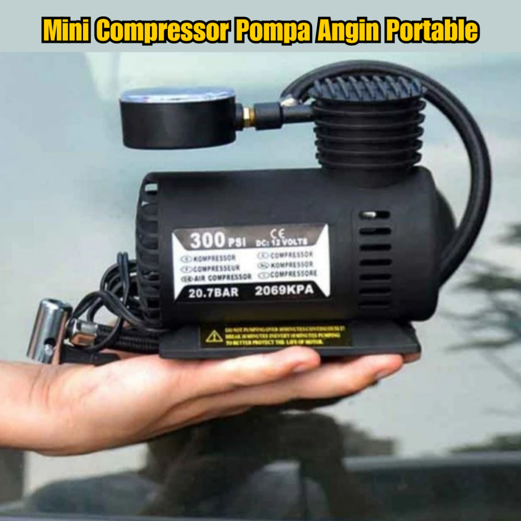 Jual Kompresor Mini Pompa Angin Ban Mobil Motor Elektrik Portable Mini ...