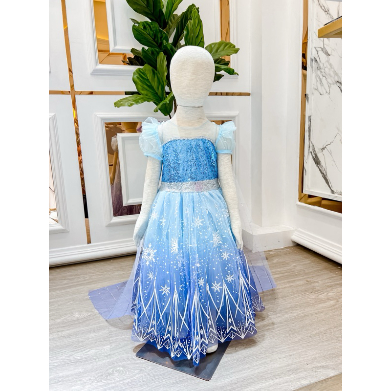 Jual E03 KOSTUM DRESS PRINCESS ELSA FROZEN LONG BLUE DRESS IMPORT ...