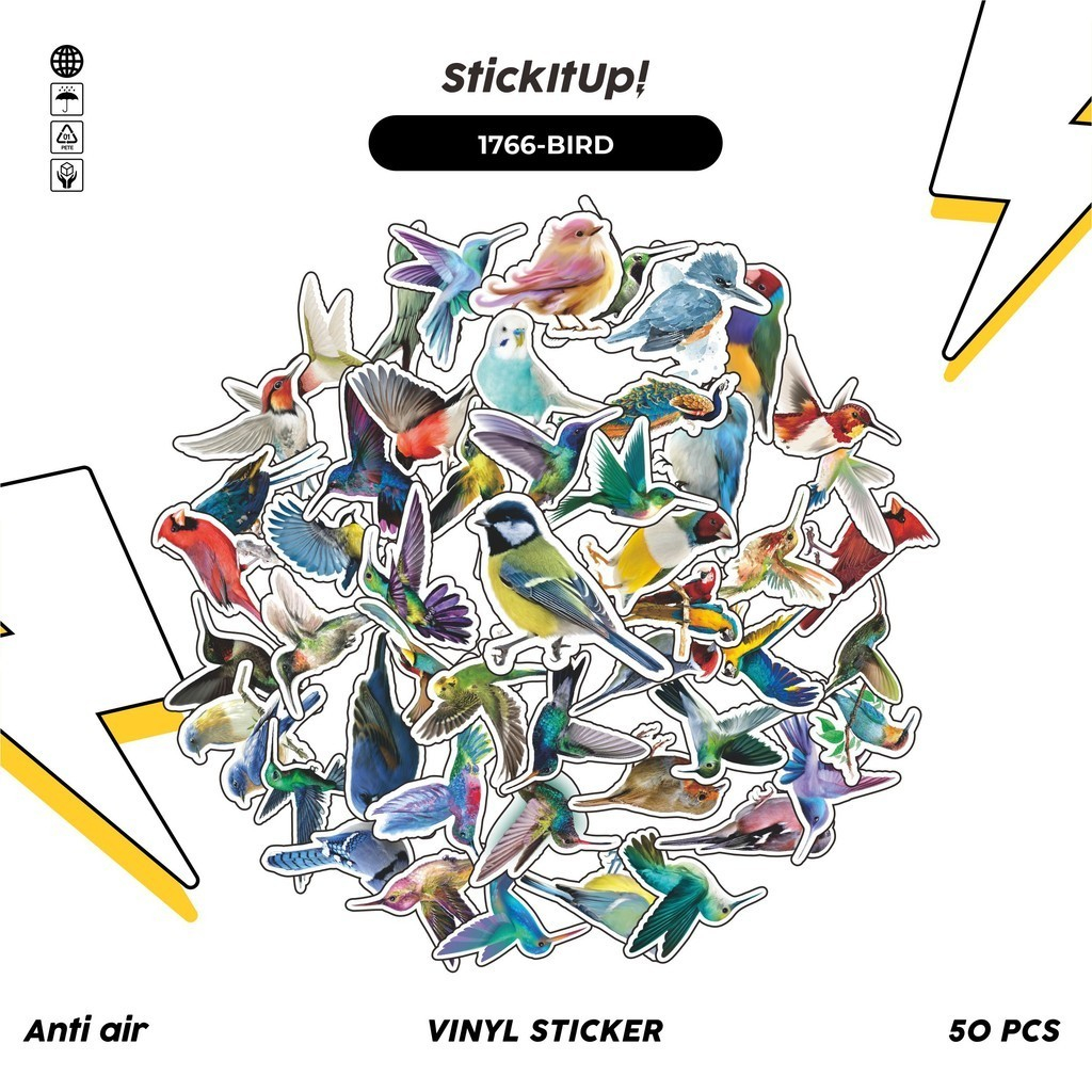 Jual COD 50 Pcs Stiker Pack Macam-Macam Burung Lucu Aesthetic Vynil ...