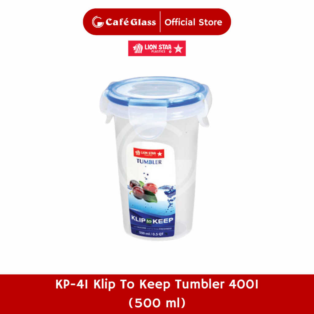 Toples Plastik Bulat 500ml Lion Star KP41 Kedap Udara - Tumbler Minum Tempat Buah Kerupuk Klip To Keep