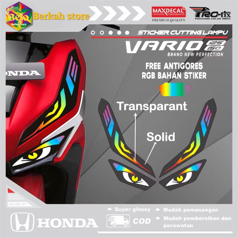 Jual STICKER STIKER LAMPU VARIO NEW 125 150 RGB STIKER LAMPU ALIS VARIO ...