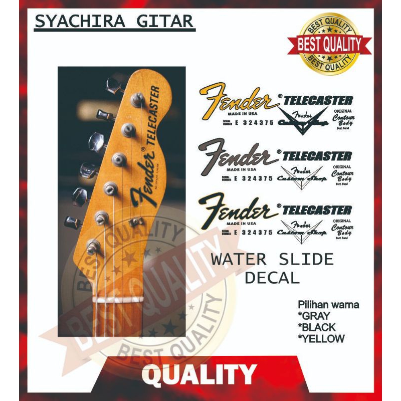 Fender 1950's Style Spaghetti Waterslide Decal – Pre-Cut Guitar Headstock Logo