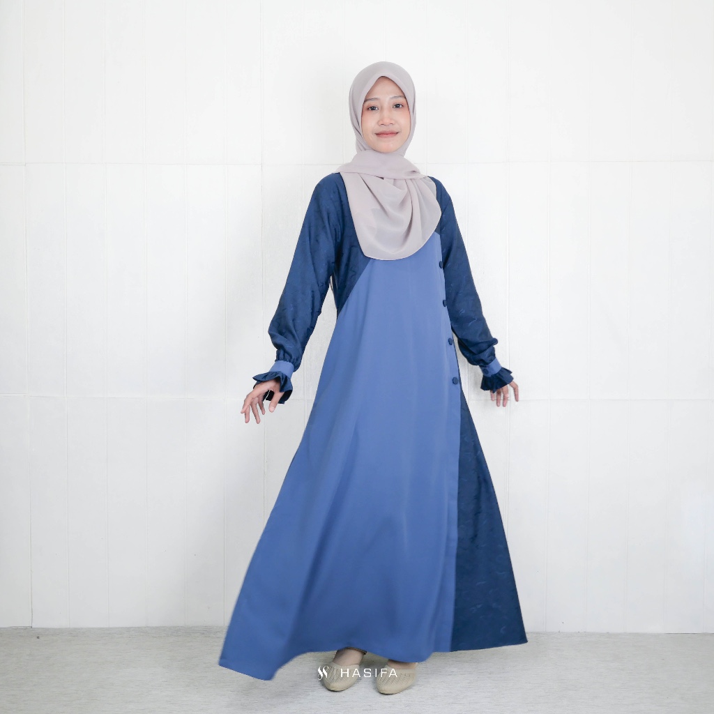 Jual Hasifa Twisha Dress | Gamis Elegan Combination | Shopee Indonesia