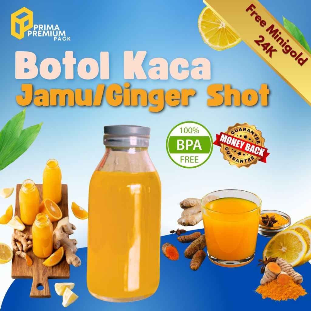 Jual Botol Kaca Jamu/Ginger Shot 100ml isi 10 pcs | Shopee Indonesia