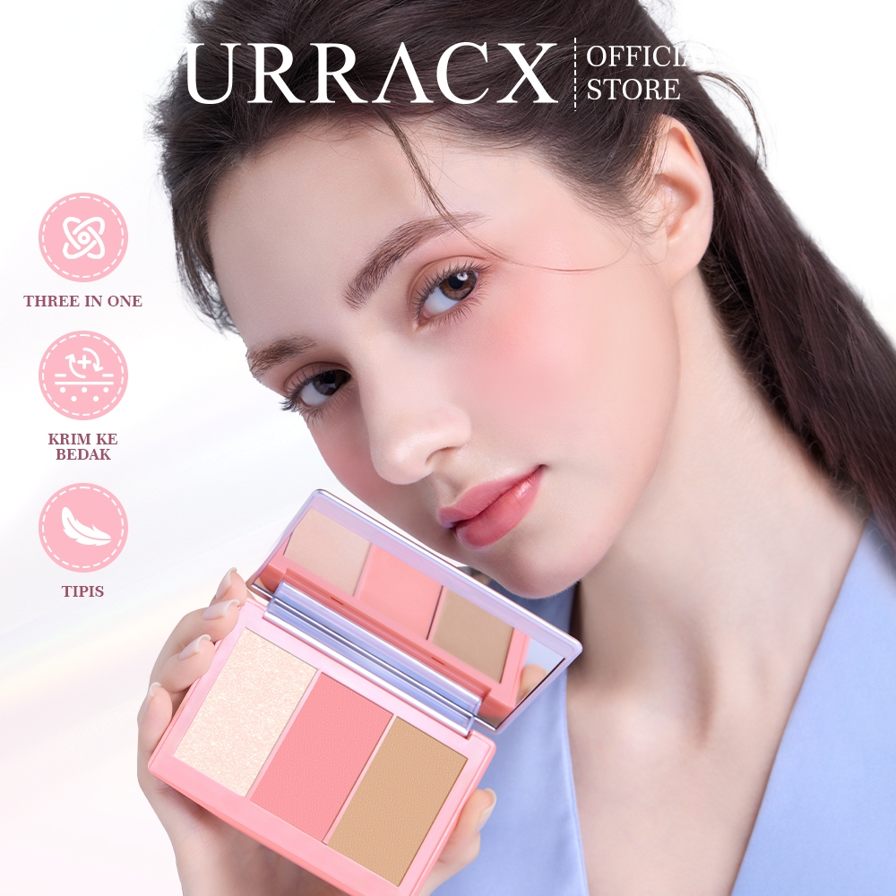 Jual URRACX Blush On Cream Contour Dan Highlighter Face Palette Multi ...