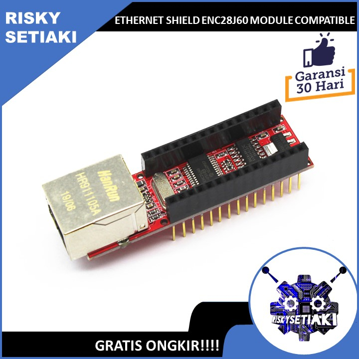 Jual ETHERNET SHIELD ENC28J60 MODULE COMPATIBLE FOR ARDUINO NANO V3 ...