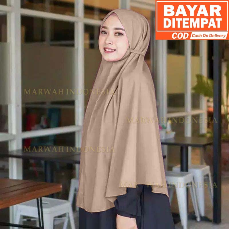 Bergo Maryam Jumbo non Pet Tali Khimar Kerudung Hijab Jilbab Instan Murah Terbaru Langsung Pakai Kekinian