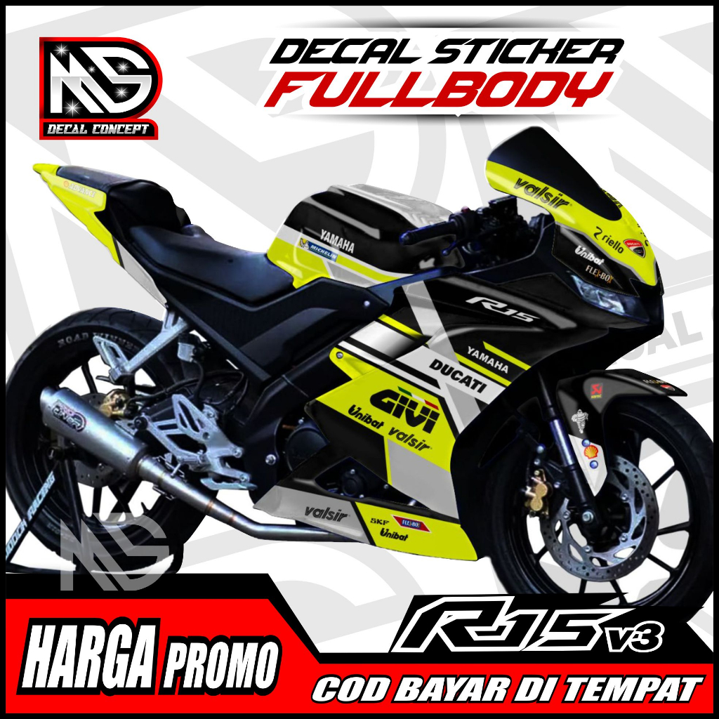Jual COD Decal R15 V3 Full Body Stiker R15 V3 Full Body Dekal R15 V3 ...