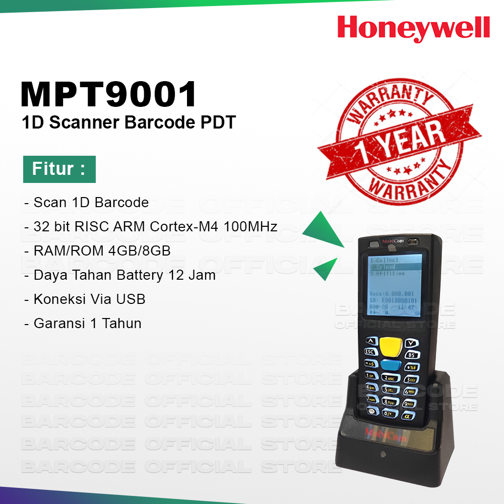 Jual Mobicom MPT9001 Mobile Barcode Scanner PDT 1 Dimensi Scan Barang ...