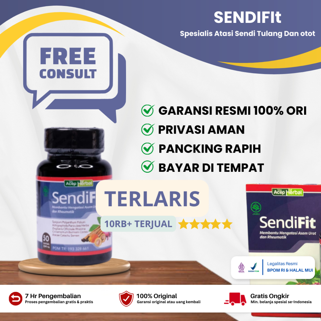 Jual Sendifit Obat Herbal Nyeri Sendi Asli Kapsul Alami Bpom Sendfit