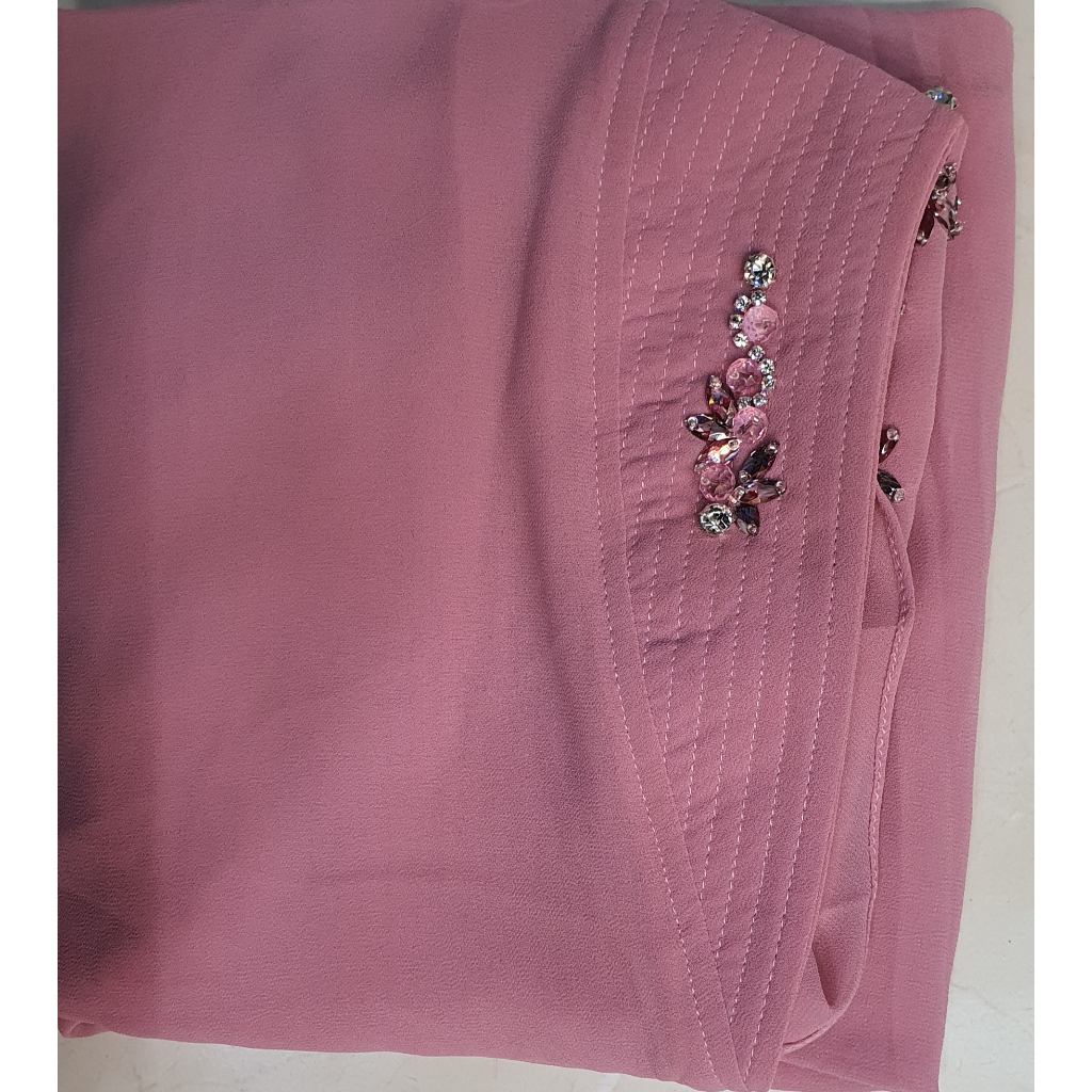 Khimar Namira Payet Lurus Hijab Ceruty Babydoll Jumbo Payet Premium Kerudung Syari 2 Layer