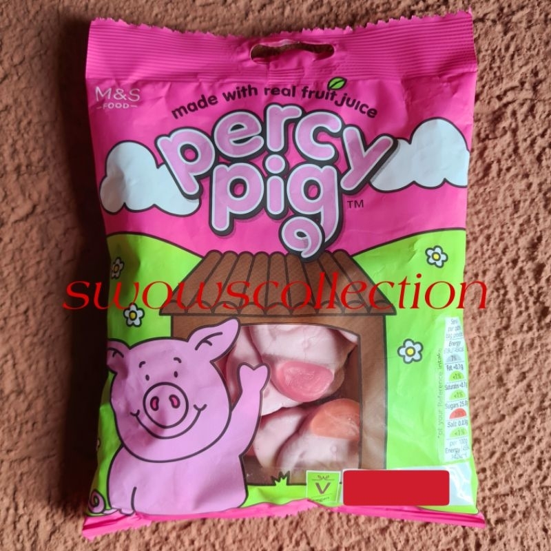 Jual M&S MARK MARKS & AND SPENCER PERCY PIG PIGLETS PIGLET FRUIT JUICE SOFT GUMS GUM CANDY