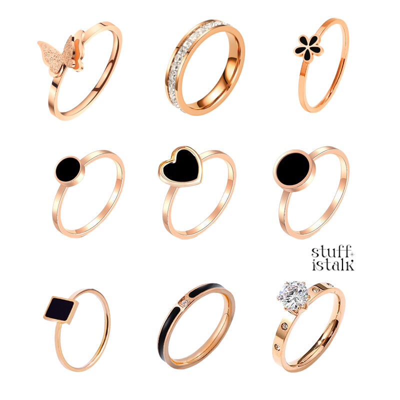 Jual Ring Titanium Collection Cincin Bahan Titanium Steel Desain Bunga