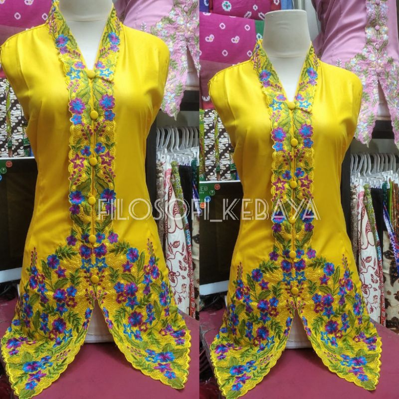 Jual Atasan Kebaya Encim Betawi Terbaru Kebaya Encim Katun Bordir Dewasa Lengan Panjang