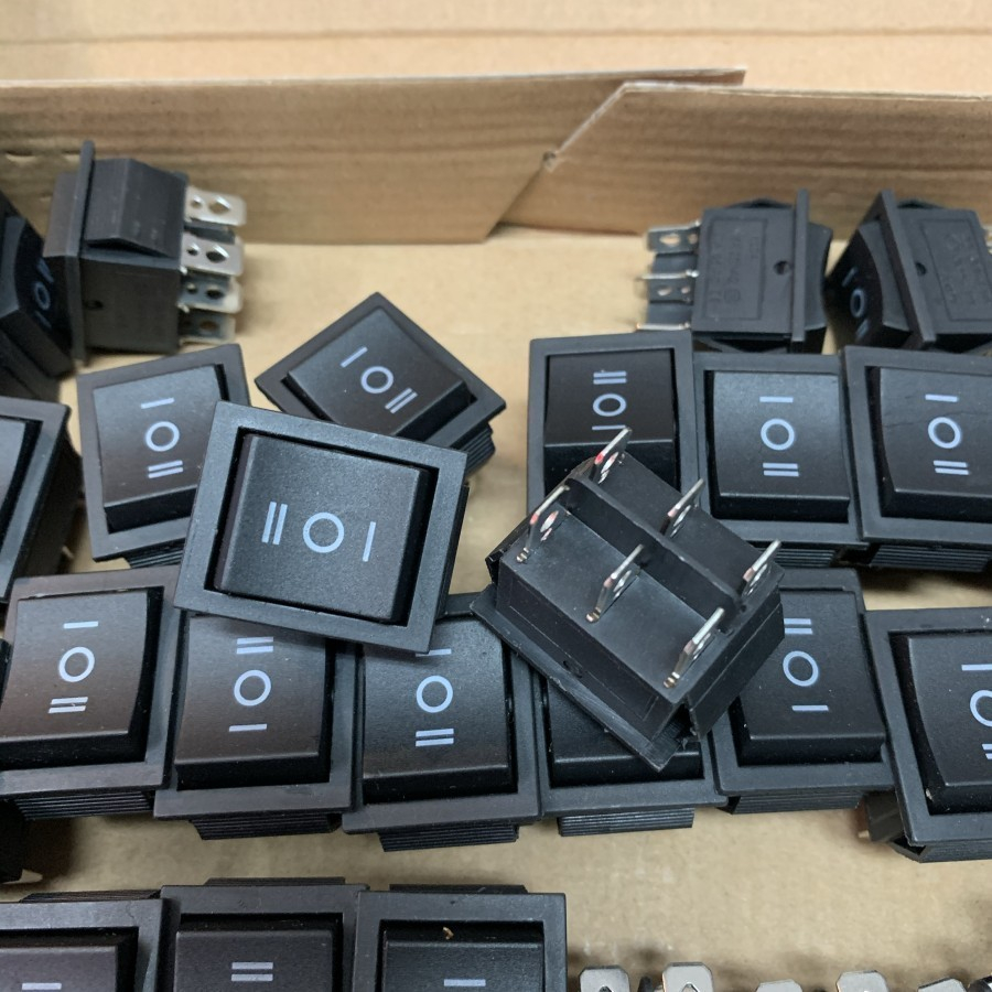 Jual Saklar 6pin on off on Hitam besar power switch roker switch ...