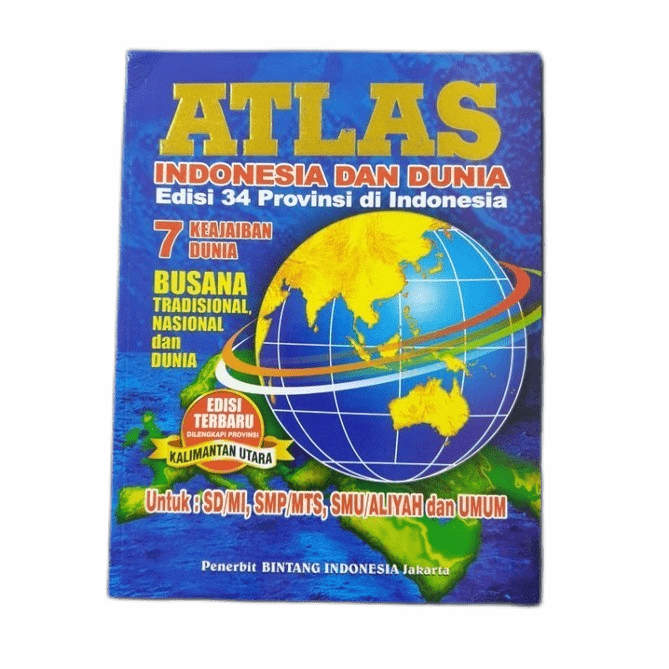 Jual ATLAS Indonesia Dan Dunia Edisi Terbaru 38 Provinsi Uk A4 BESAR ...