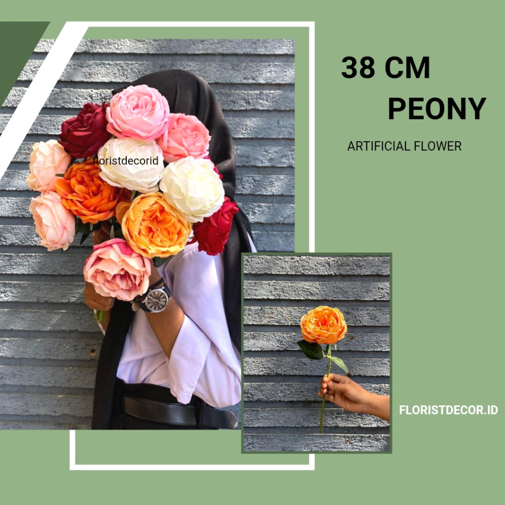 Jual TERMURAH 38cm PEONY 1 TANGKAI ARTIFICIAL FLOWER BUNGA HIAS PEONY