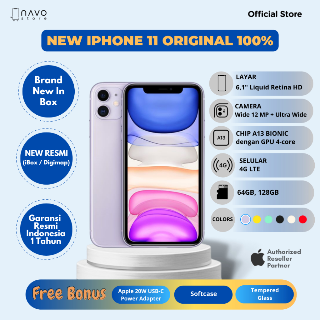 Jual Smartphone NEW iP 11 64GB 128GB Garansi Resmi Indonesia | Shopee ...