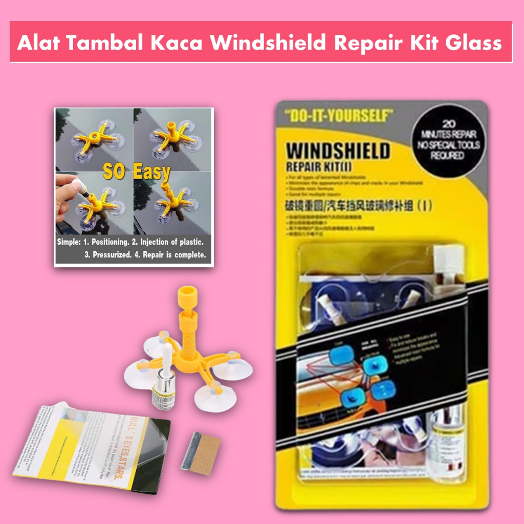 Jual Lem Kaca Mobil Retak Windshield Repair Kit Original Alat Tambal ...