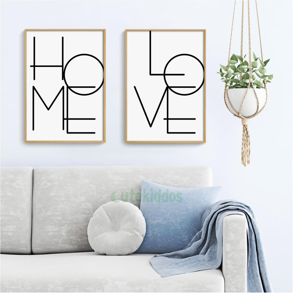 Jual Hiasan Dinding Wall Decor Tulisan LOVE HOME Sign Poster Pajangan