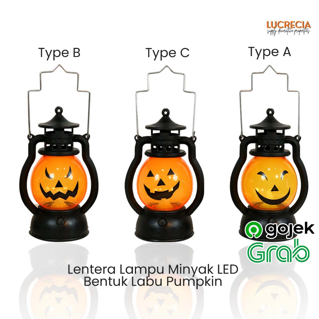Jual Lentera Labu LED Halloween Lampu Pumpkin Orange Jack O Lantern ...