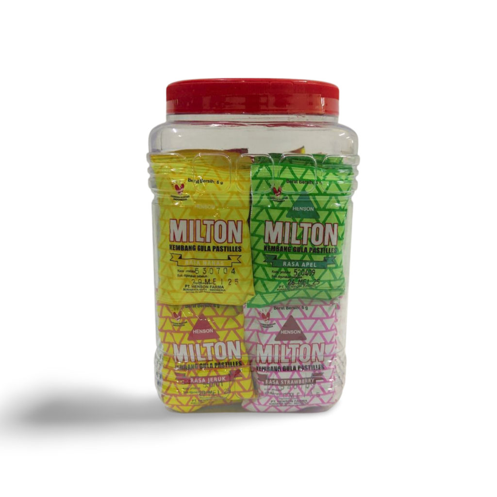 Jual Permen MILTON PASTILLES Toples 60 Karton Isi 12 Toples Permen Rasa ...