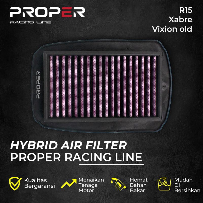 Jual Proper Racing Line Filter Udara Yamaha R15 Old V1 V2 Vixion Old ...
