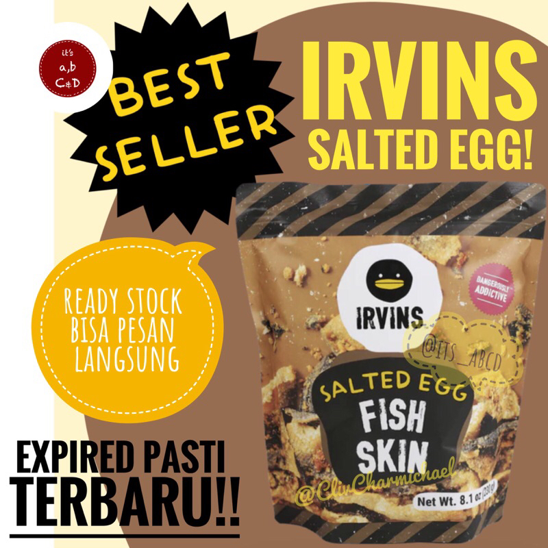 Jual Singapore Irvin Salted Egg Fish Skin Irvin Snack Kulit Ikan Rasa Telur Asin 80g 105g 230g