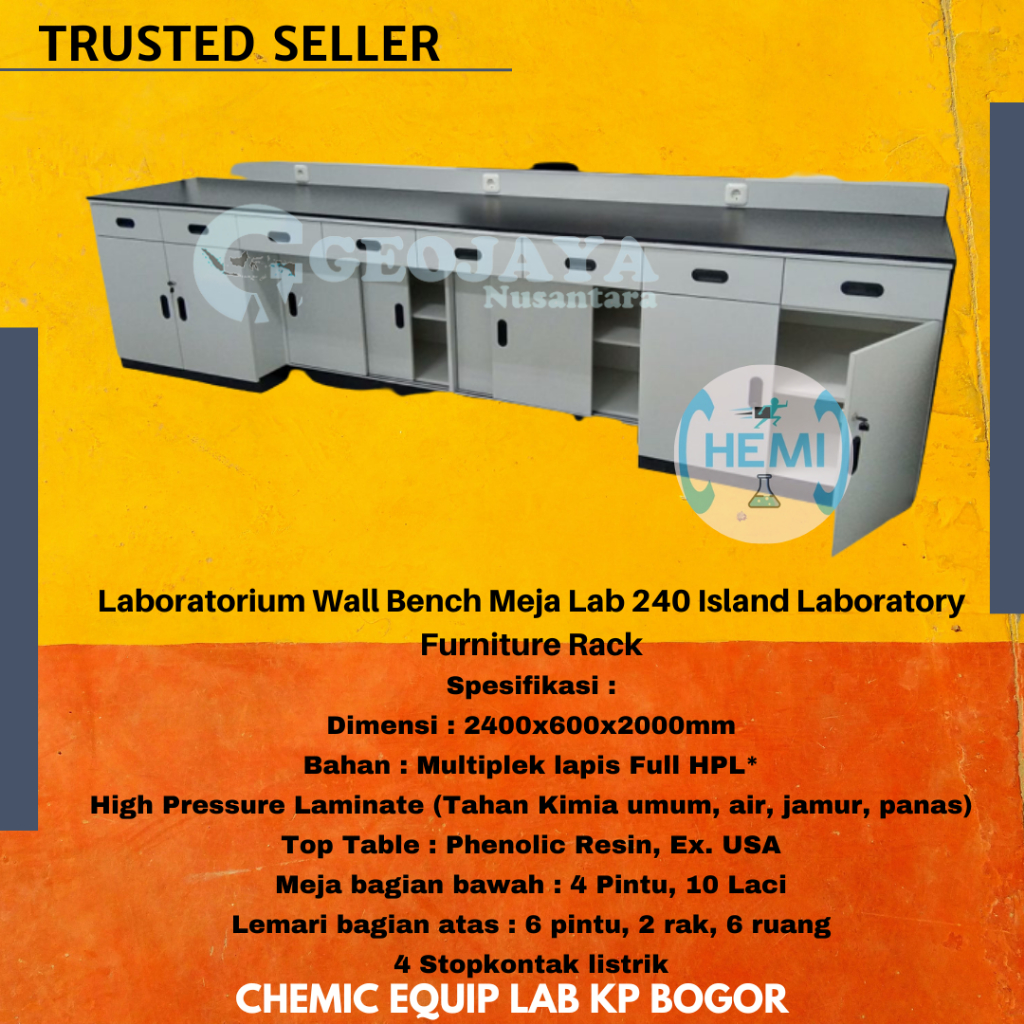 Jual Laboratorium Wall Bench Meja Lab 240 Island Laboratory Furniture