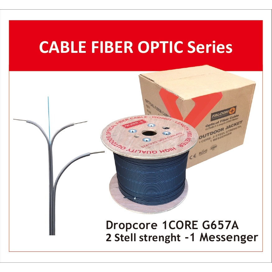 Jual Kabel Fiber Optik Dropcore 1 Core 3 Seling Falcom | Shopee Indonesia